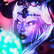 Dark Guardian: Skull Magic [Portrait Cropped] Infrared Blue